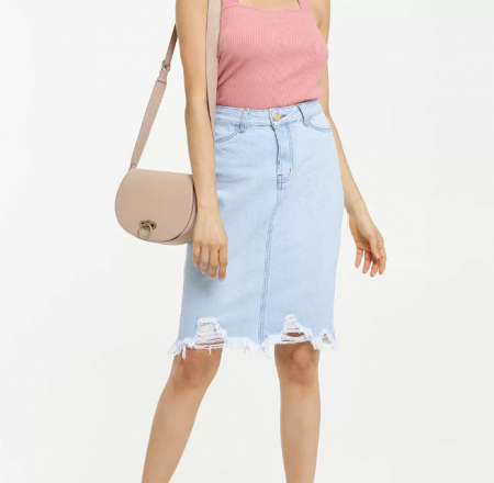  Saia Feminina Jeans Destroyed